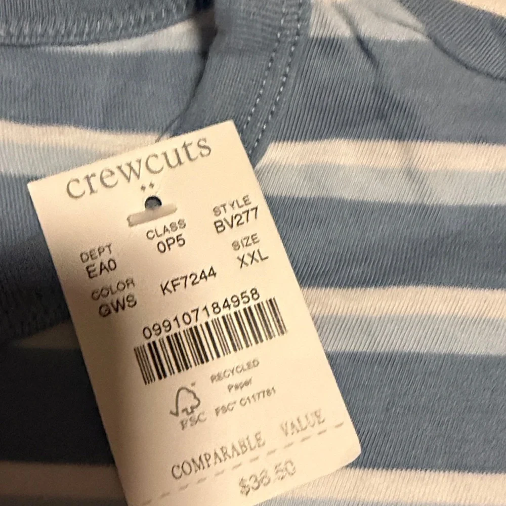 Crewcuts Blue and White Striped Tee